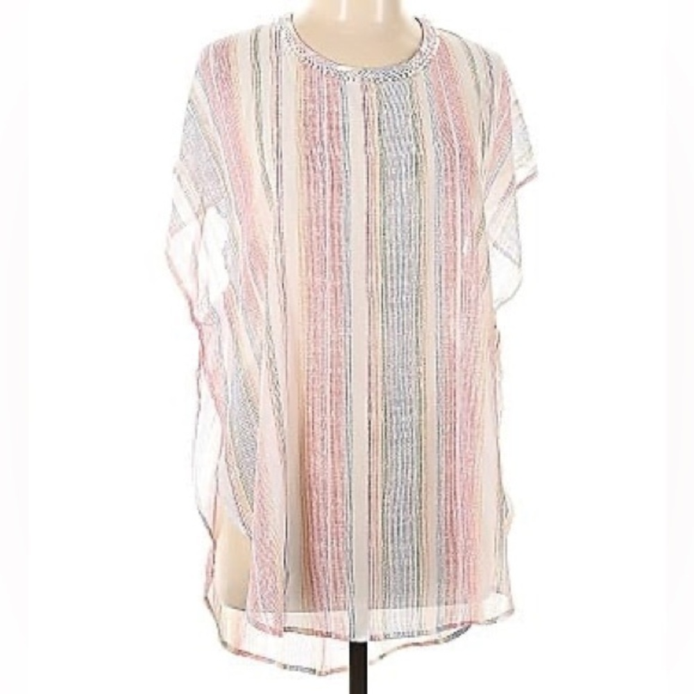Hawaiian Tropic Size L Short Sleeve Coverup Blouse
